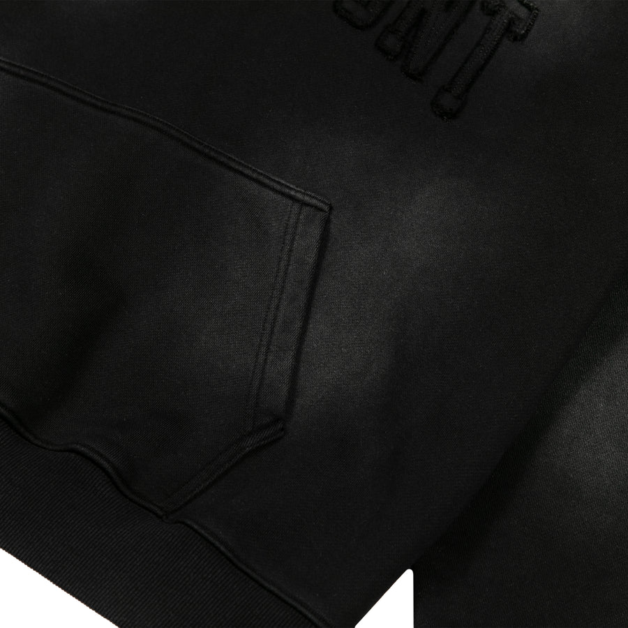 Patch embroidery Hooded Sweatshirt - black