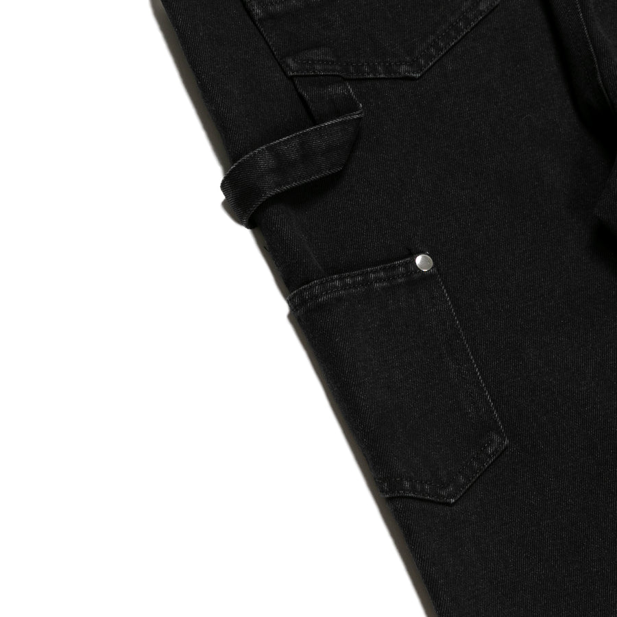 Double Knee Denim Pant - Black