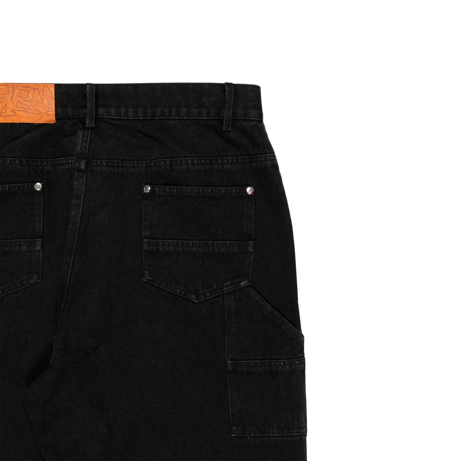 Double Knee Denim Pant - Black