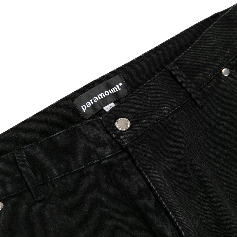 Double Knee Denim Pant - Black