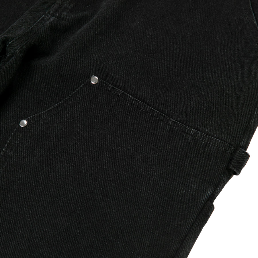 Double Knee Denim Pant - Black