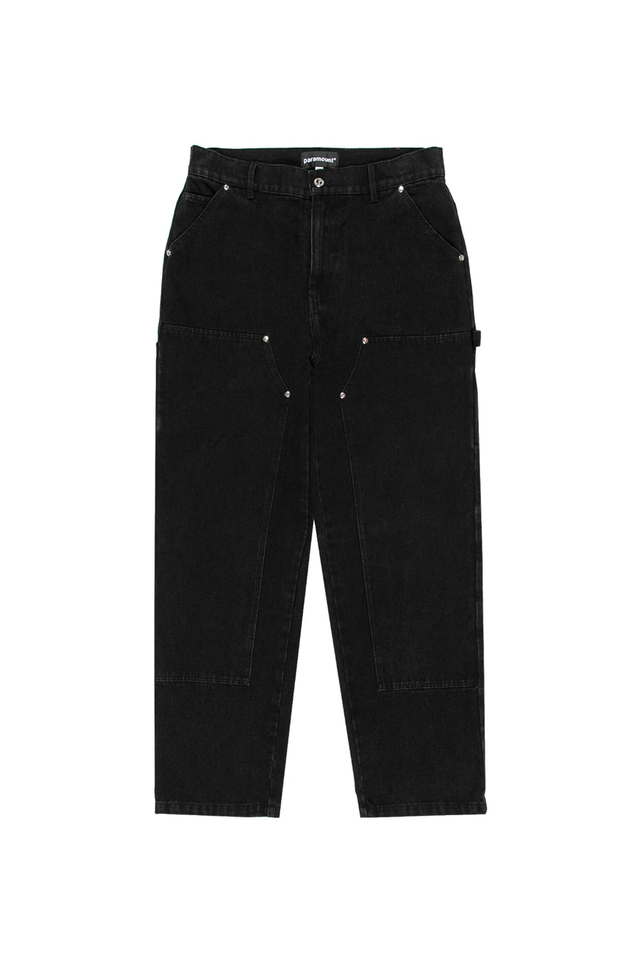 Double Knee Denim Pant - Black