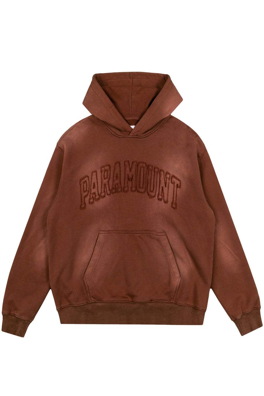 Patch Embroidery Hooded Sweatshirt - brown